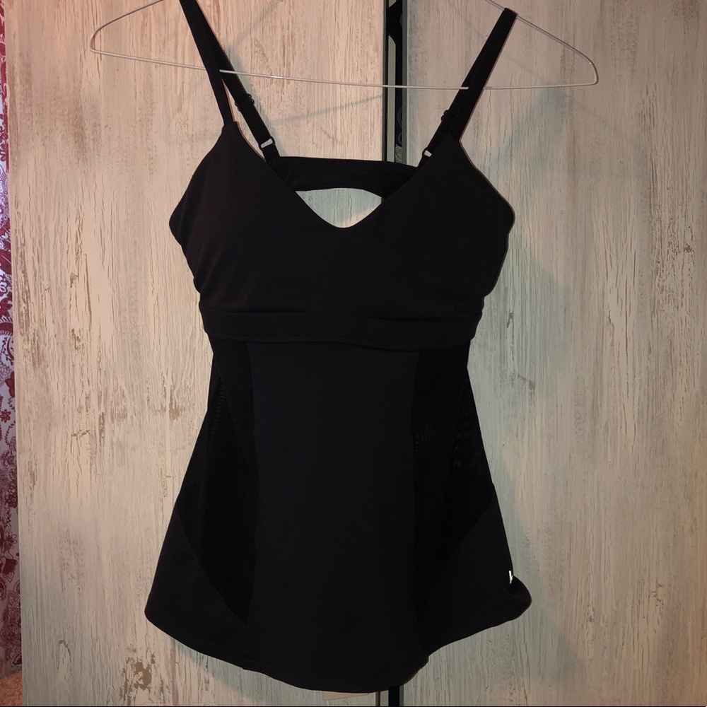 Fabletics black sheer performance top
